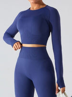 Load image into Gallery viewer, Round Neck Long Sleeve Active T-Shirt
