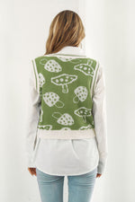 Load image into Gallery viewer, Printed Plunge Neck Sweater Vest
