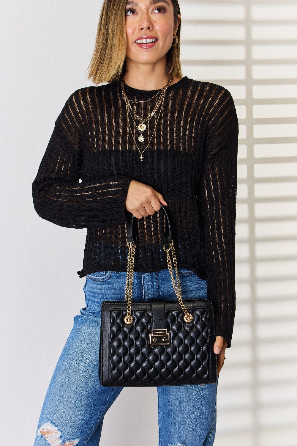 Quilted Chain Strap Shoulder Bag