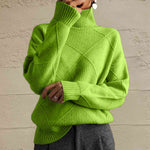 Load image into Gallery viewer, Geometric Turtleneck Long Sleeve Sweater- Fall Knit
