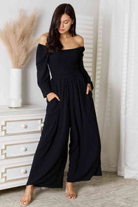 Square Neck Jumpsuit with Pockets