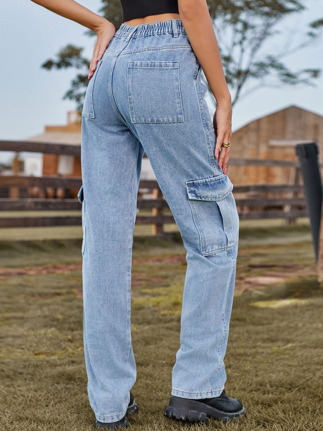 High Waist Wide Leg Cargo Pants