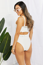 Load image into Gallery viewer, Frill Trim Lace-Up Bikini Set
