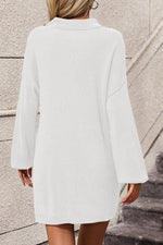 Load image into Gallery viewer, Johnny Collar Drop Shoulder Sweater Dress
