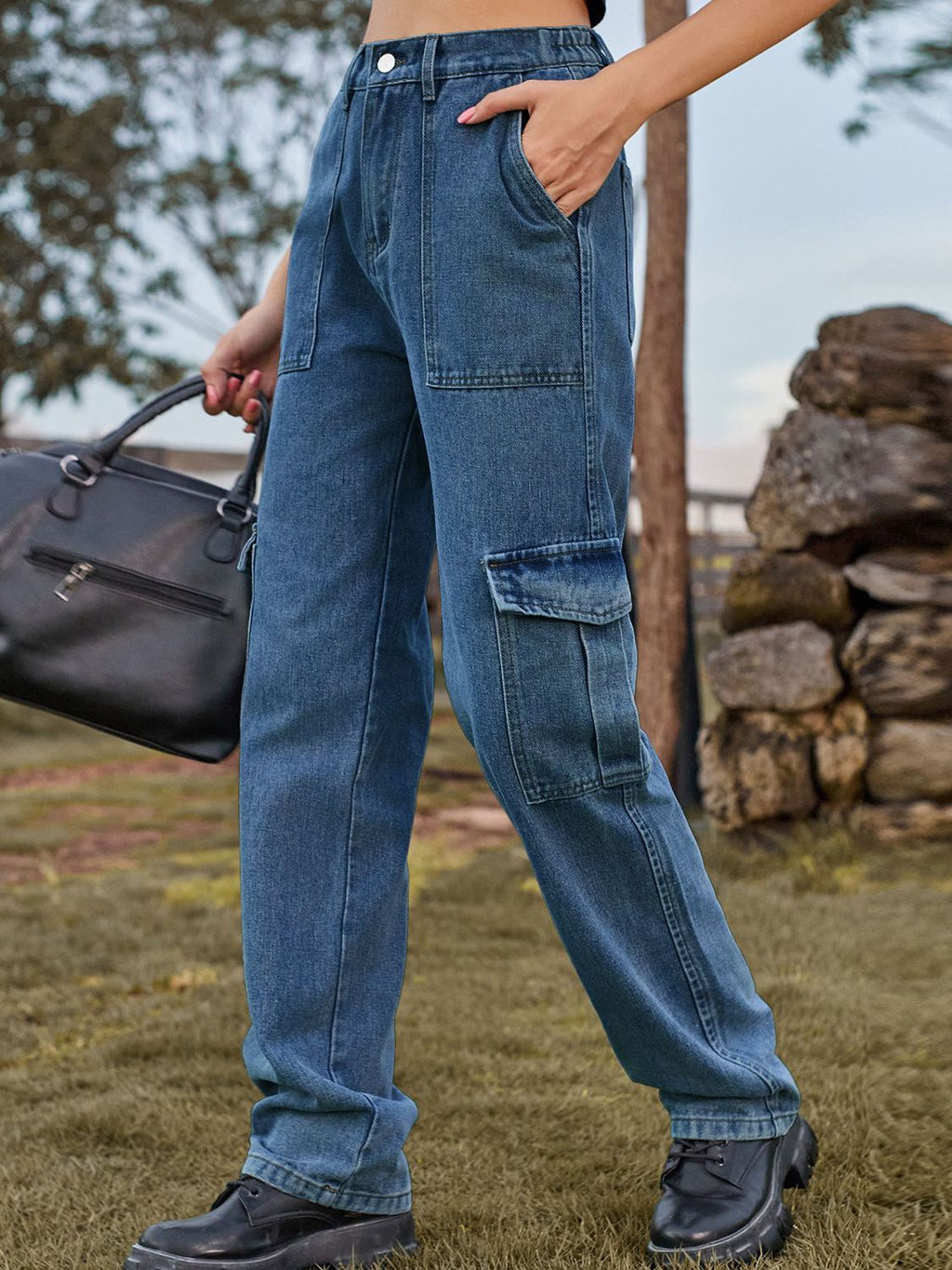 High Waist Wide Leg Cargo Pants