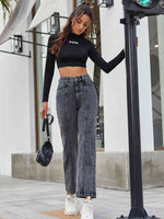 Load image into Gallery viewer, High Waist Straight Leg Jeans Pants

