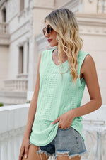Load image into Gallery viewer, Eyelet V-Neck Tank
