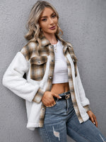 Load image into Gallery viewer, Plaid Collared Neck Button Down Jacket
