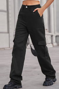 Long Straight Leg Cargo Pants with Pockets