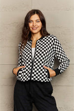 Load image into Gallery viewer, Full Size Plaid Round Neck Long Sleeve Jacket
