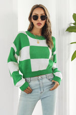 Load image into Gallery viewer, Round Neck Dropped Shoulder Sweater
