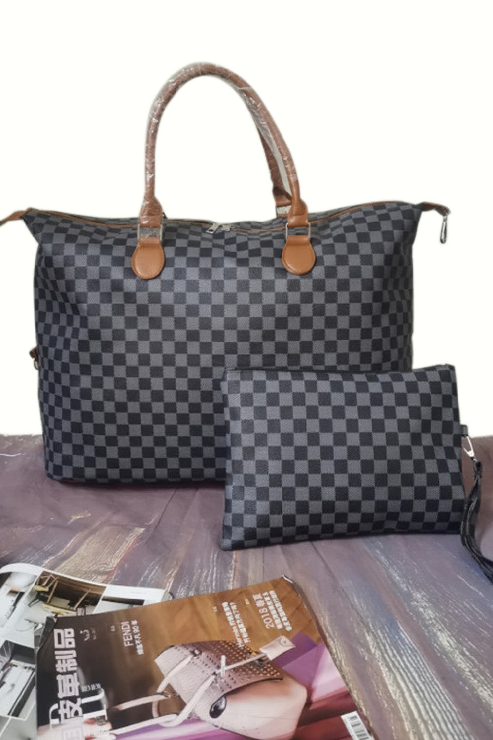 Checkered Bag Set