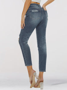 Distressed Skinny Cropped Jeans Pants