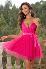 Load image into Gallery viewer, Spaghetti Strap Tied Mesh Dress
