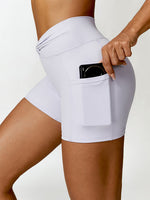 Load image into Gallery viewer, Twisted High Waist Active Shorts with Pockets
