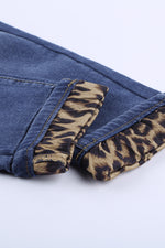 Load image into Gallery viewer, Leopard Patchwork Distressed Jeans Pants
