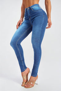 Button Fly Skinny Jeans Pants