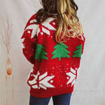 Load image into Gallery viewer, Snowflake Round Neck Long Sleeve Sweater

