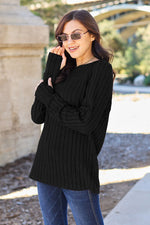 Load image into Gallery viewer, Ribbed Round Neck Long Sleeve Knit Top
