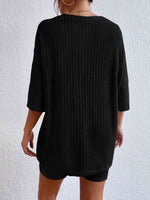 Load image into Gallery viewer, Ribbed Round Neck Top and Shorts Set
