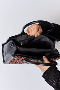 Leopard Rivet Handbag