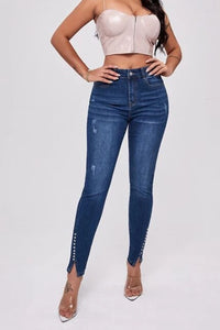 Button Fly Long Jean Pants