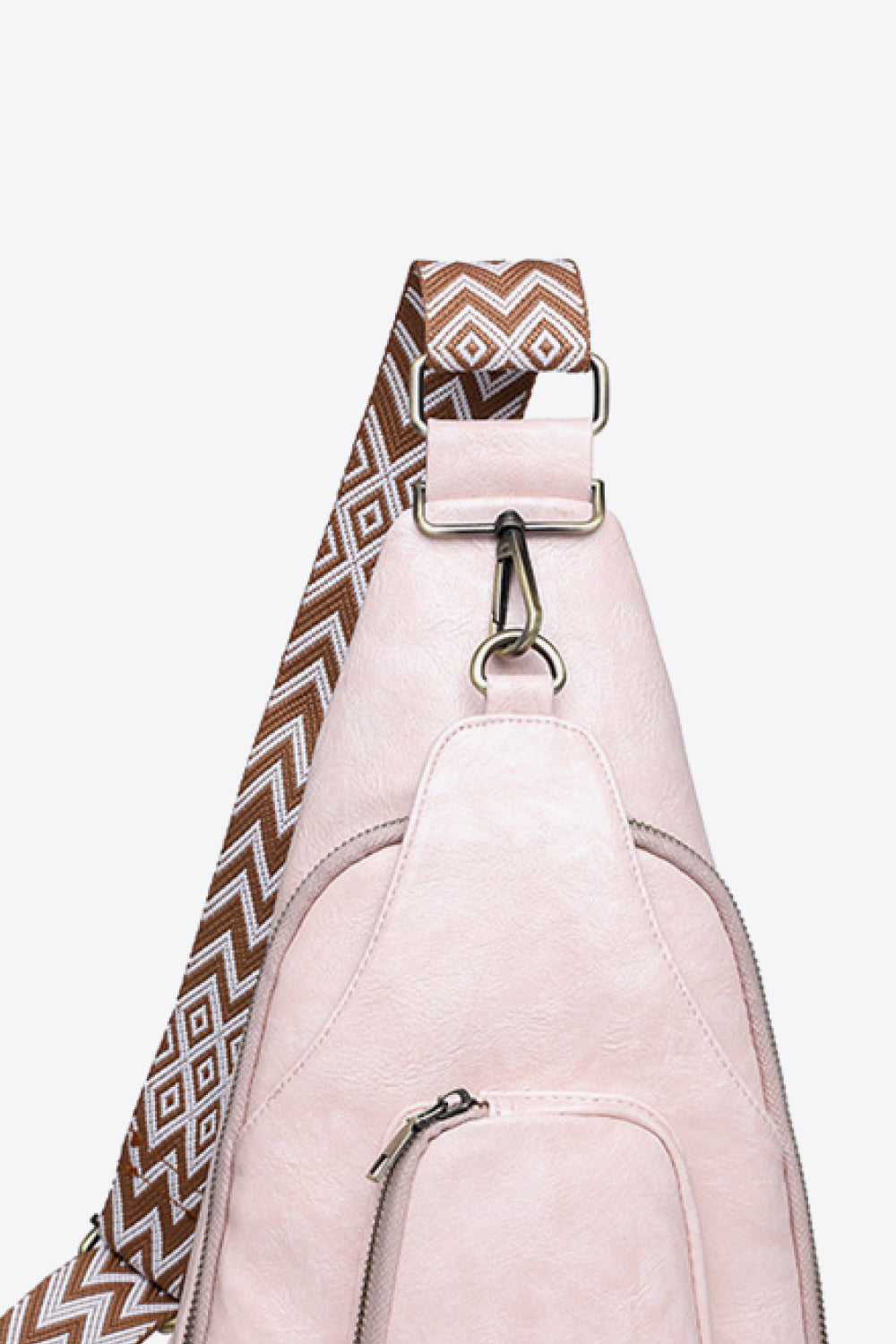 Structured Faux Leather Sling Shoulder Bag