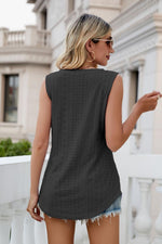 Load image into Gallery viewer, Eyelet V-Neck Tank

