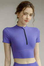 Load image into Gallery viewer, Round Neck Short Sleeve Sports Top
