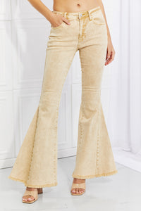 Hem Bell Bottom Jeans in Yellow