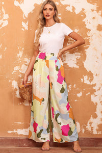 Multicolored High Waist Wide Leg Pants