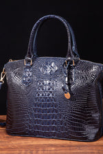 Load image into Gallery viewer, Croc-Effect Structured PU Leather Handbag
