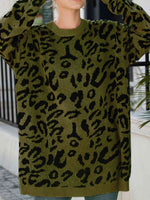 Load image into Gallery viewer, Leopard Round Neck Tunic Sweater
