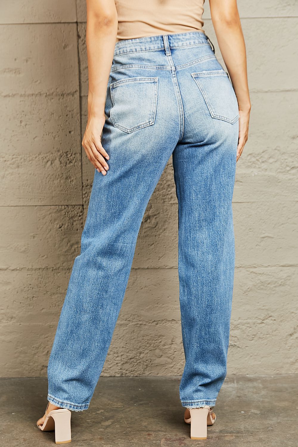 High Waisted Straight Jeans Pants