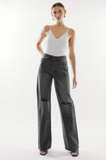 Load image into Gallery viewer, High Waist Distressed Knee Jeans Pants
