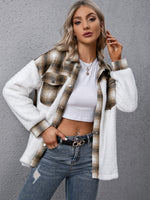 Load image into Gallery viewer, Plaid Collared Neck Button Down Jacket

