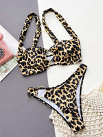 Load image into Gallery viewer, Leopard Ring Detail Bikini Set
