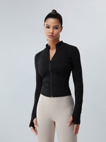 Load image into Gallery viewer, Mock Neck Zip Up Active Outerwear
