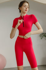 Load image into Gallery viewer, Round Neck Short Sleeve Sports Top
