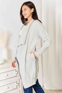 Open Front Duster Cardigan with Pockets