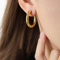 18K Gold-Plated Chunky Huggie Earrings