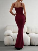 Load image into Gallery viewer, Straight Neck Sleeveless Maxi Dress
