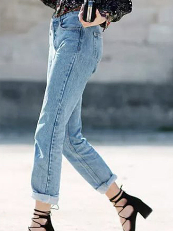 Button Fly Cropped Jean Pants