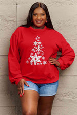 Load image into Gallery viewer, Snowflake Christmas Tree Graphic Sweatshirt
