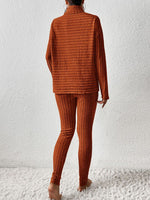 Load image into Gallery viewer, Ribbed Turtleneck Top and Pants Set
