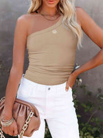 Load image into Gallery viewer, Ribbed One-Shoulder Tank
