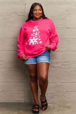 Load image into Gallery viewer, Snowflake Christmas Tree Graphic Sweatshirt
