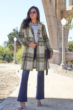 Load image into Gallery viewer, Plaid Button Up Lapel Collar Coat
