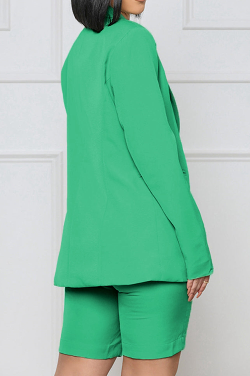 Long Sleeve Blazer & Shorts Set