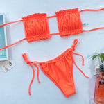 Load image into Gallery viewer, Frill Trim Ruched Bikini Set
